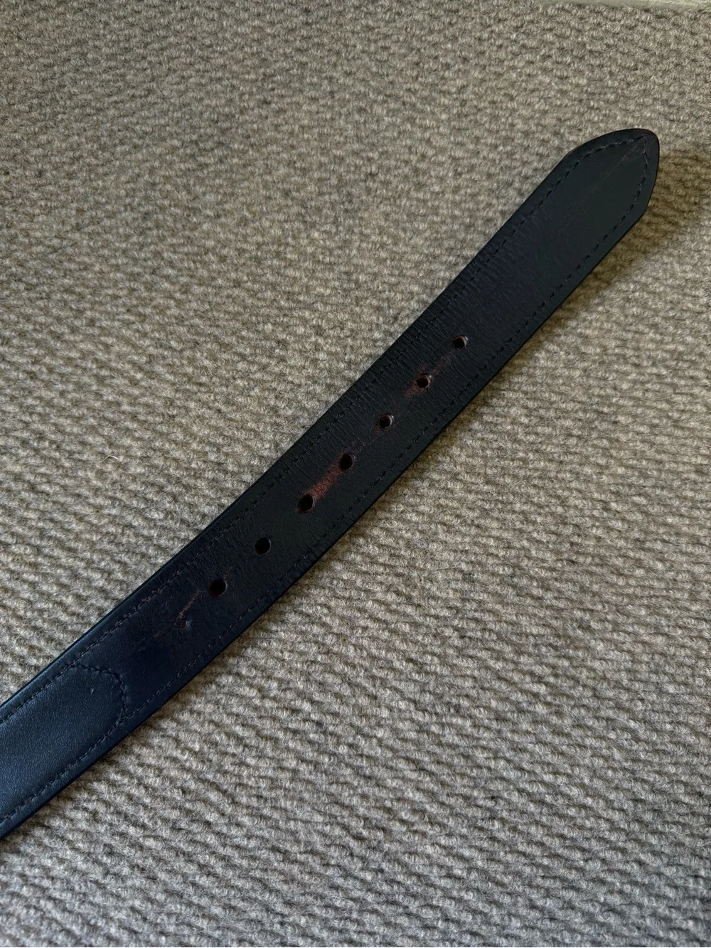 C.C. Filson Co. Men’s Black Leather / Tan Canvas Belt Men’s Size 50 ? EUC